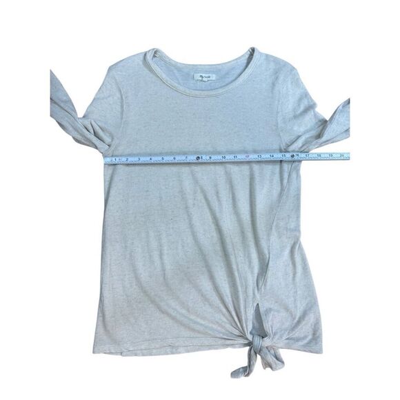 Madewell Soundcheck Side-Tie Tee in Natural (oatmeal shade) in size L Linen blen - Picture 7 of 9